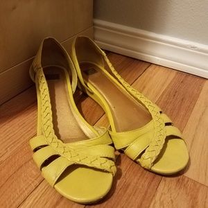 BC Footwear yellow peep toe sandals
